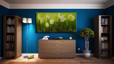 BEYAZ ÇİÇEK YAĞLI BOYA TABLOSU 35 X 70 cm