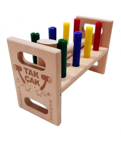 Hamaha Eğitici Ahşap Oyuncak 8'lı Tak-Çak Montessori Oyunu