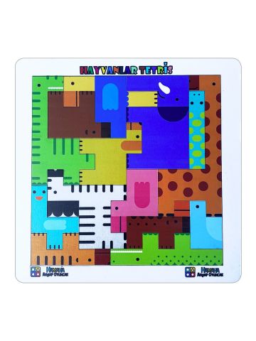 Hamaha Eğitici Ahşap Oyuncak Hayvanlar Animals Puzzle Yapboz Bultak Tetris