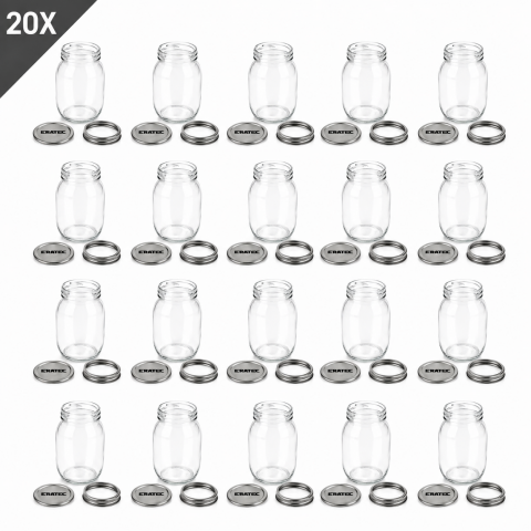 Eratec Cam Kavanoz 2 Parçalı Kapak 500 ml x 20