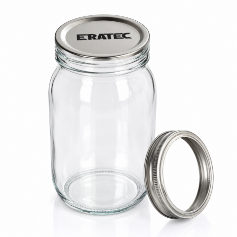 Eratec Cam Kavanoz 2 Parçalı Kapak 500 ml x 8