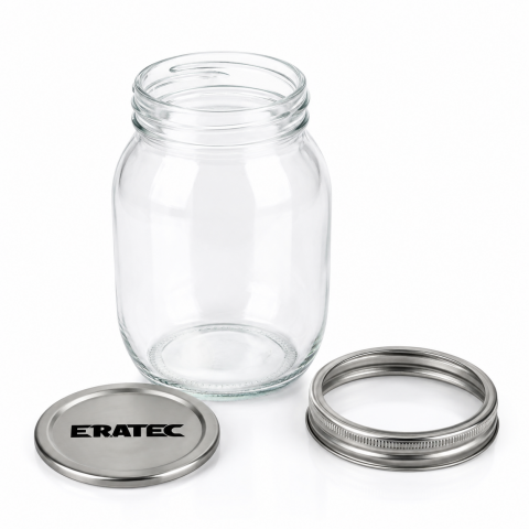 Eratec Cam Kavanoz 2 Parçalı Kapak 500 ml